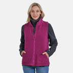 La Marey Turtleneck Gilet with Pockets (Size 16 to 18) - Cranberry