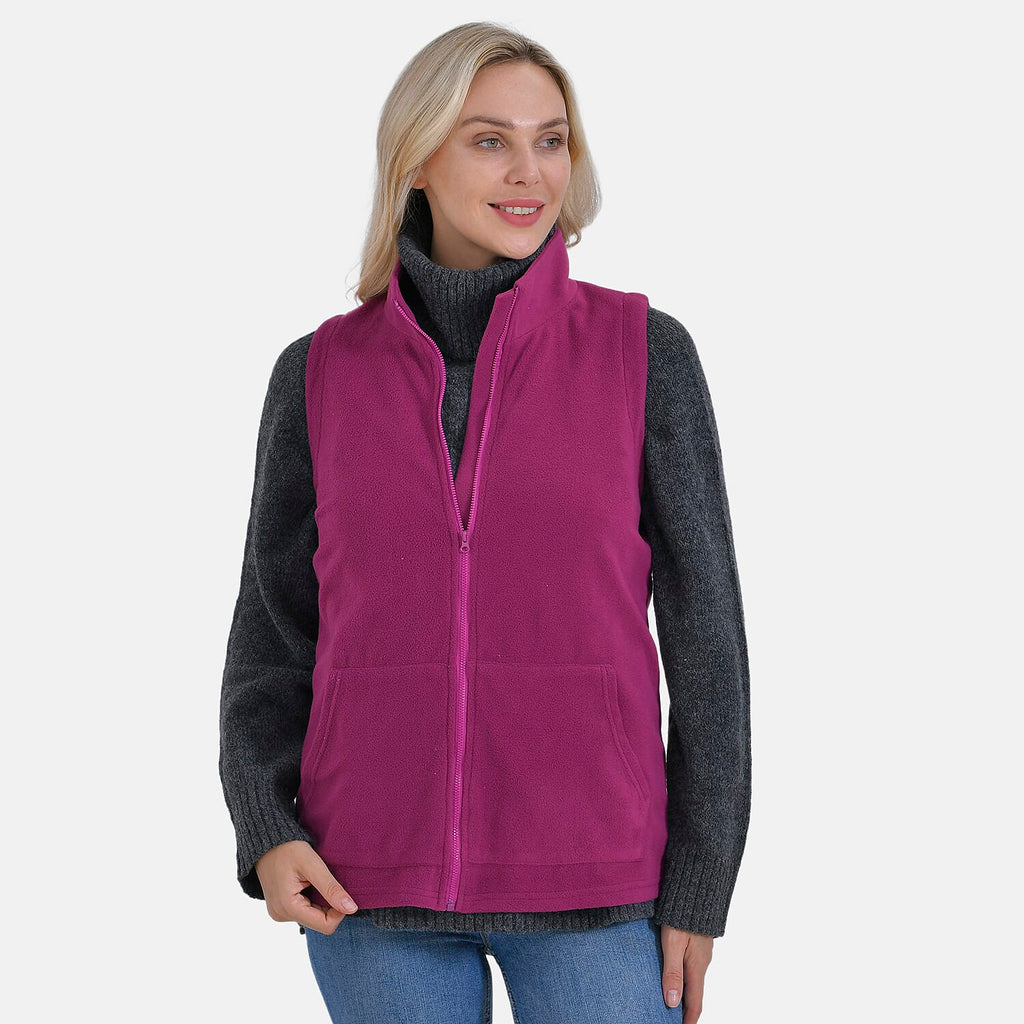 La Marey Turtleneck Gilet with Pockets (Size 16 to 18) - Cranberry