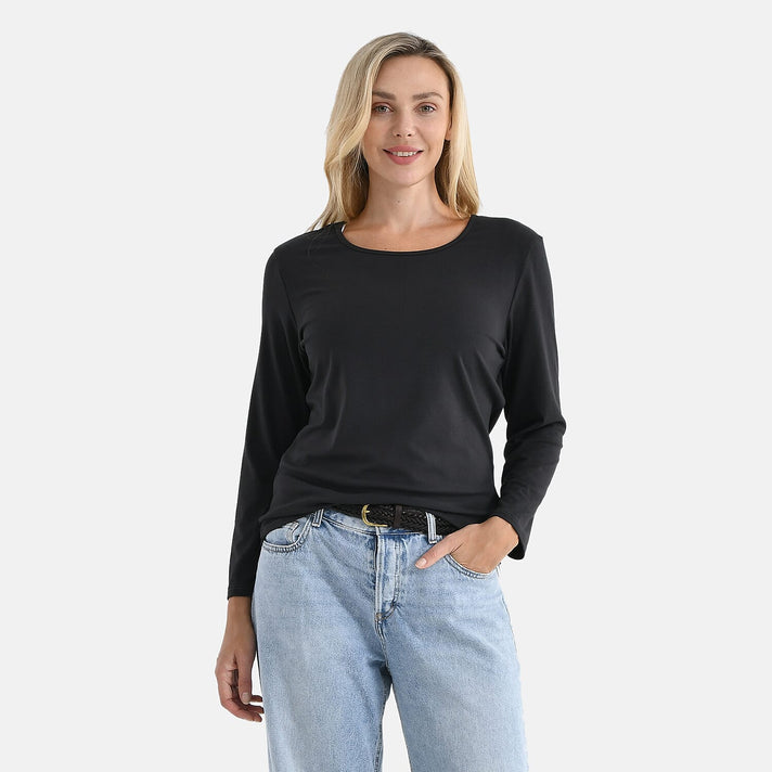 La Marey Viscose Classic Round Neck T-Shirt (Size L) - Dark Gray 8291982 1