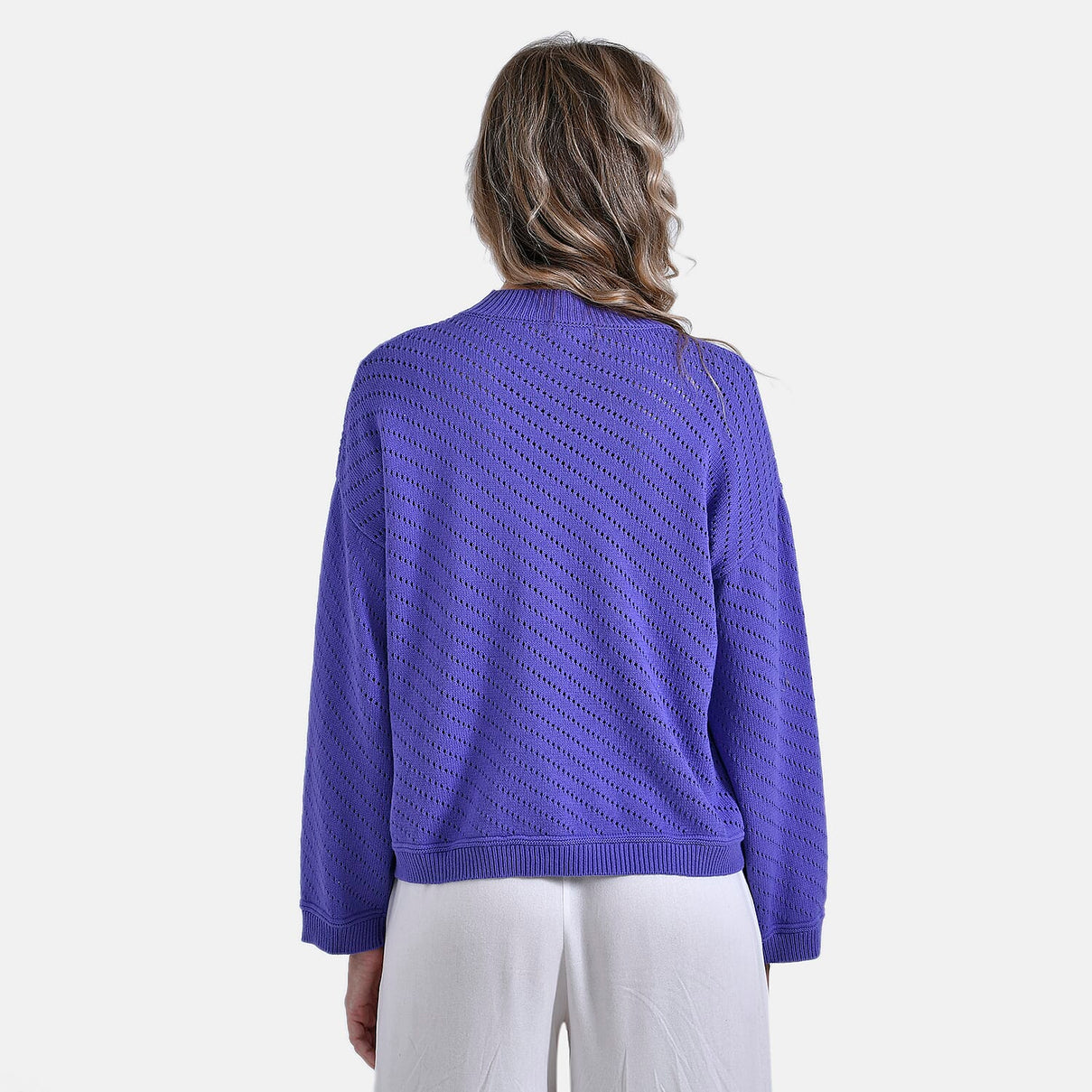 La Marey 100% Cotton Cozy Round Neck Jumper (Size M) - Purple 7898139 7