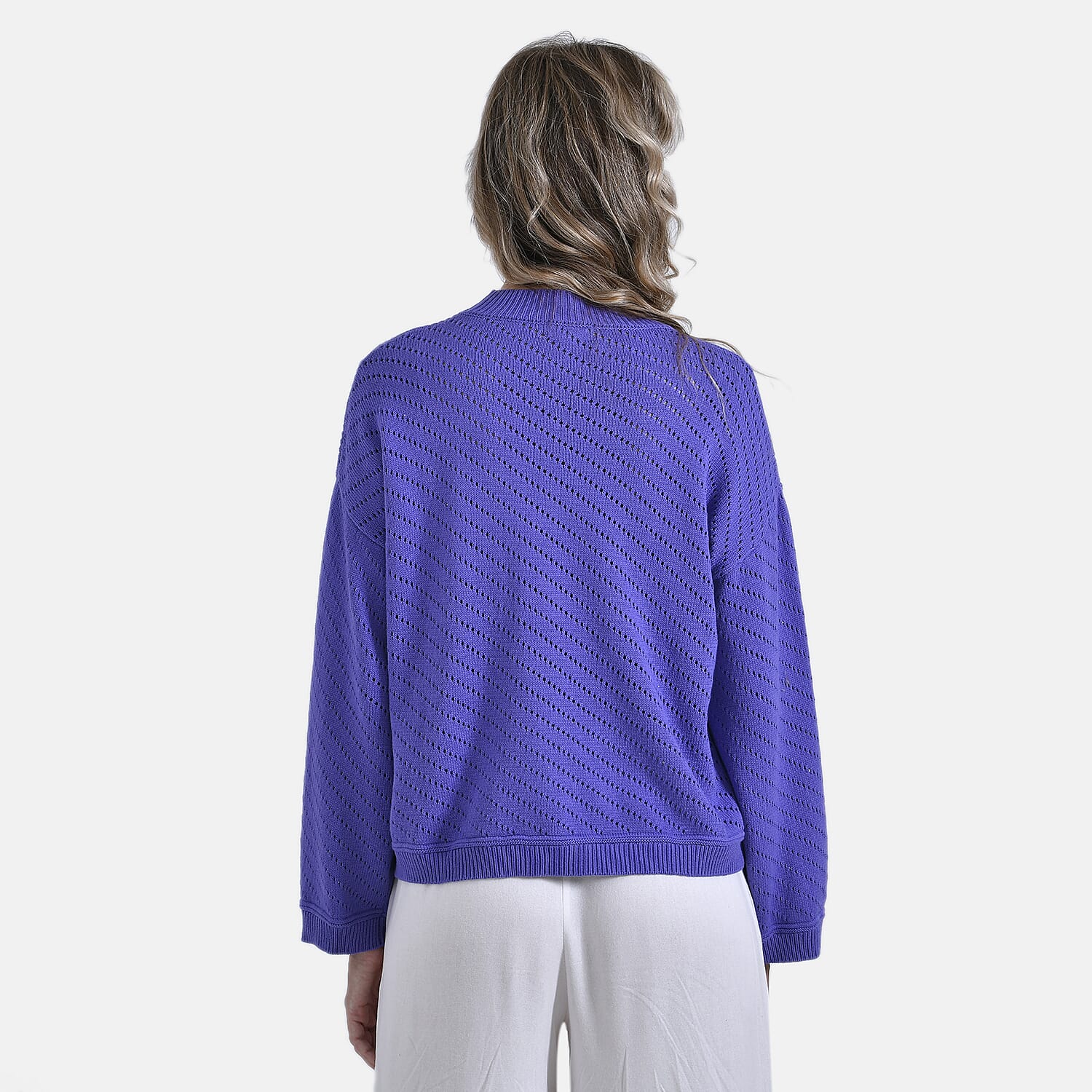 La Marey 100% Cotton Cozy Round Neck Jumper (Size M) - Purple 7898139 7