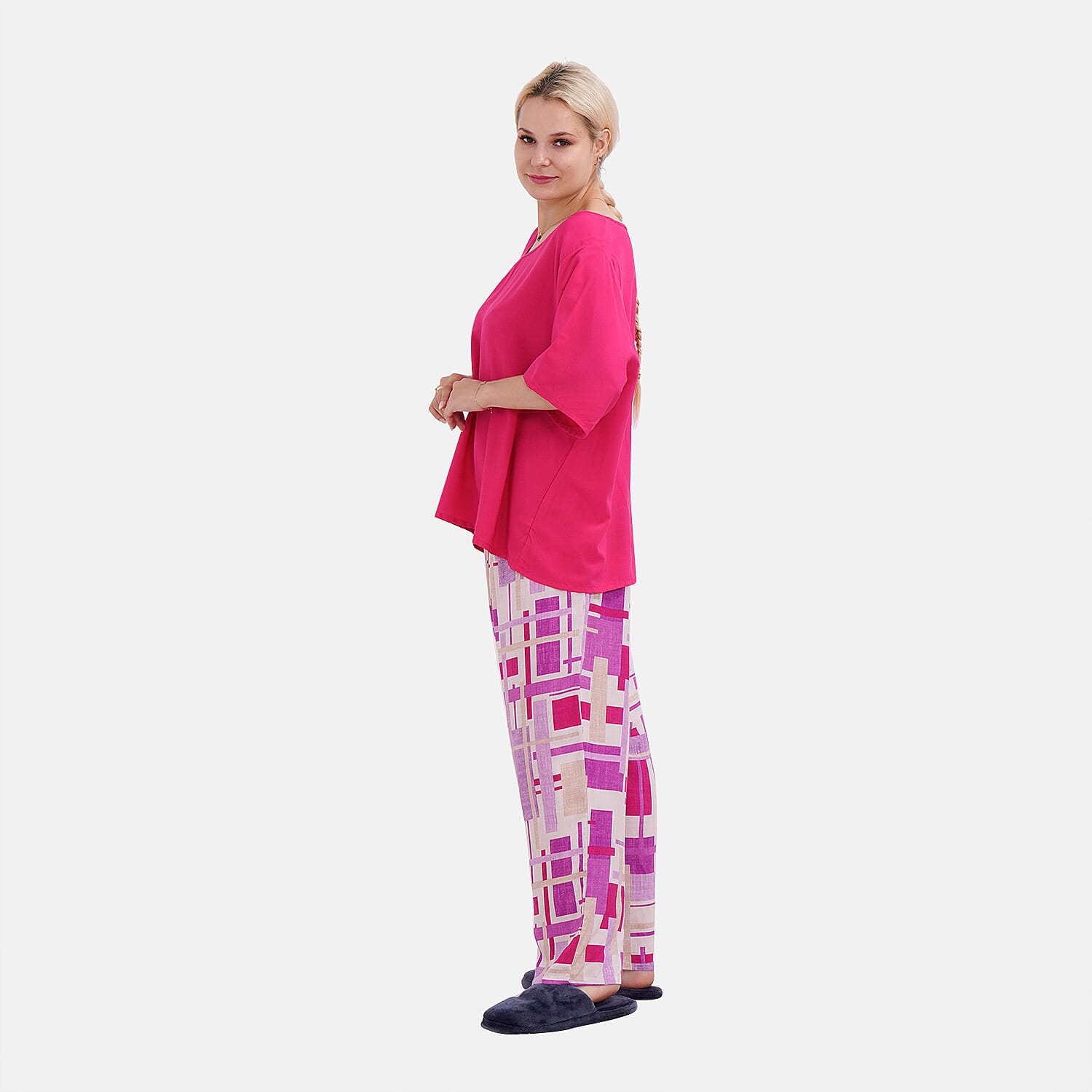 La Marey Solid Colour Loungewear - Purple 7670330 2