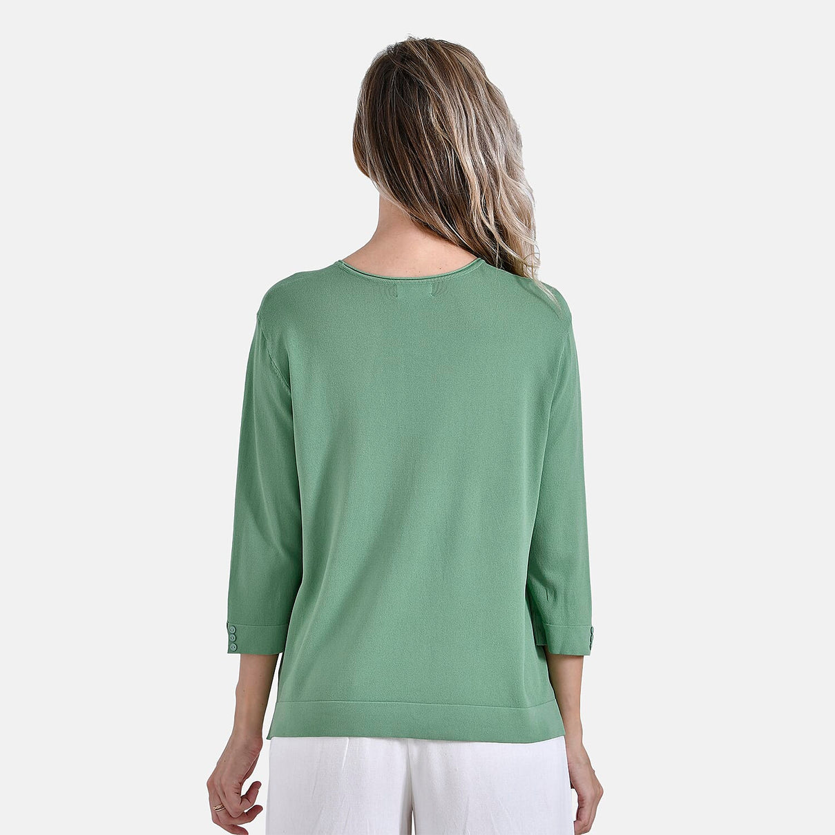 La Marey Wavy Pattern 3 Quarter Sleeve Blouse (Size 22 to22) - Olive Grove V32534963 2