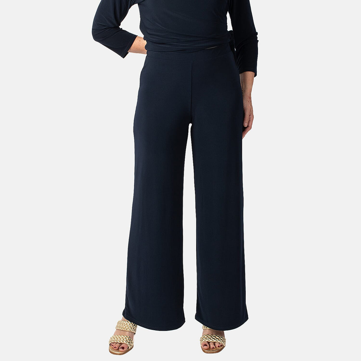La Marey Wide Leg Pull on Trouser (Size XL) - Navy V32515306 0