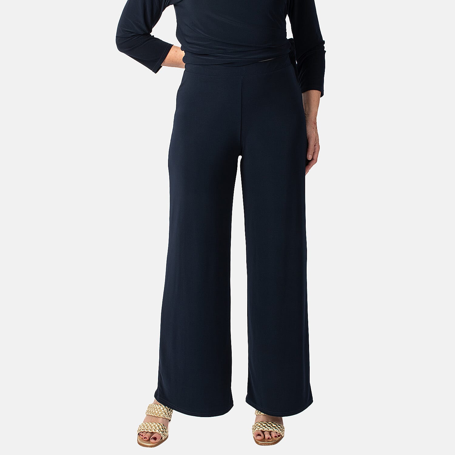 La Marey Wide Leg Pull on Trouser (Size XL) - Navy V32515306 0
