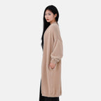 La Marey Alpaca Like Super Soft Longline Cardigan - Beige