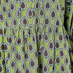 La Marey Womens Hand Block Print Cotton Dress (Size XXL) - Green