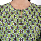 La Marey Womens Hand Block Print Cotton Dress (Size XXL) - Green