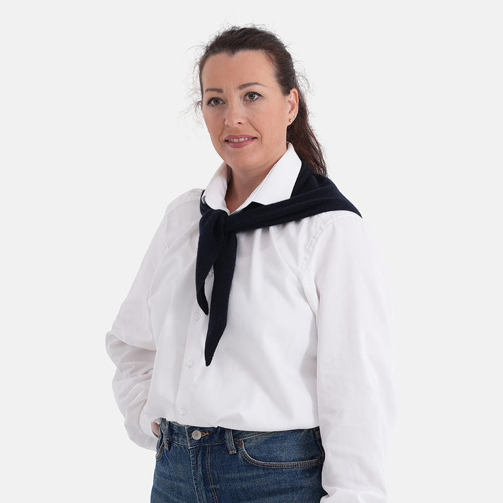 La Marey 100% Super Soft Wool Triangle Neck Scarf (103 x 34cm, One Size) - Blue V32622080 2