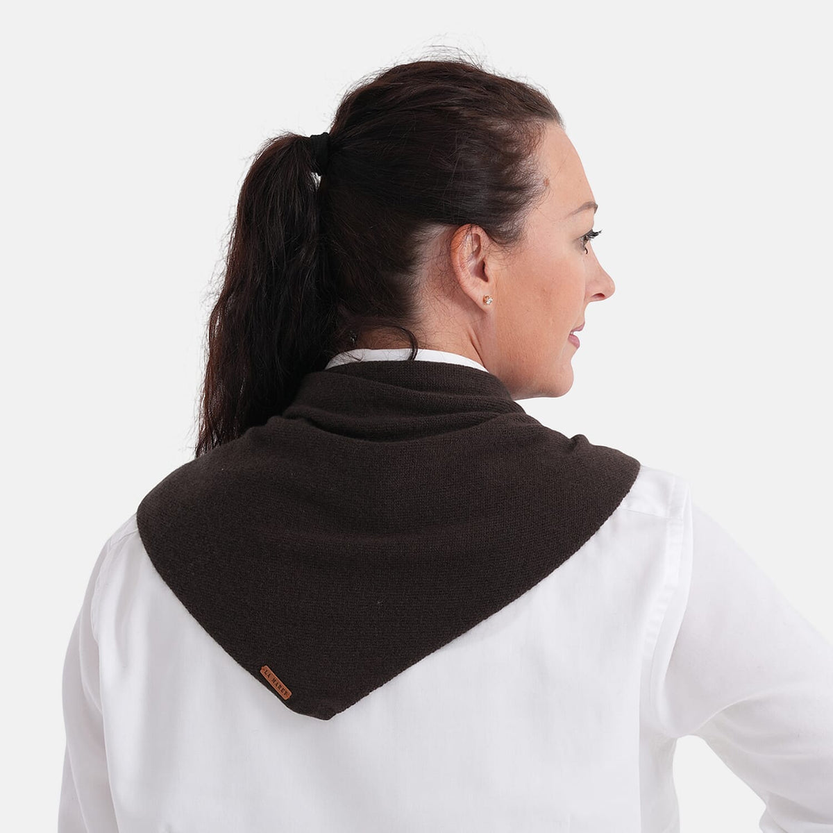 La Marey 100% Super Soft Wool Triangle Neck Scarf (103 x 34cm, One Size) - Brown 8355698 4