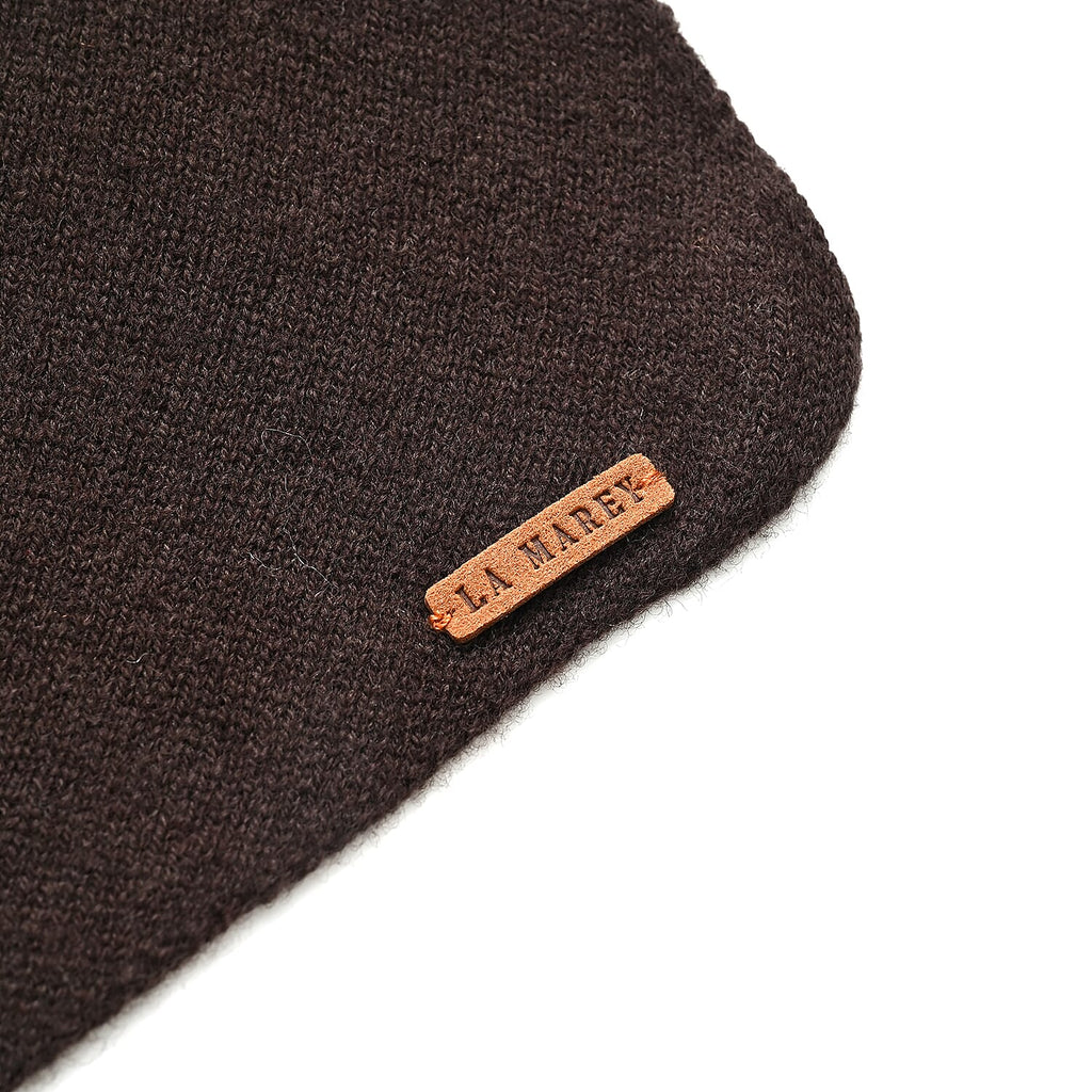 La Marey 100% Super Soft Wool Triangle Neck Scarf (103 x 34cm, One Size) - Brown