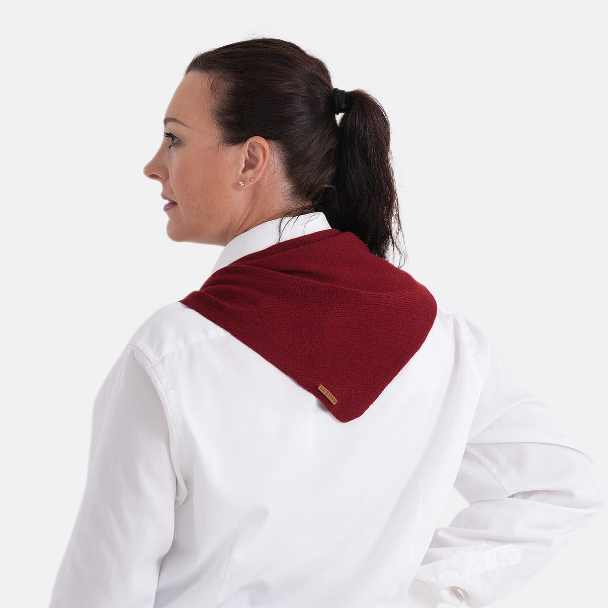 La Marey 100% Super Soft Wool Triangle Neck Scarf (103 x 34cm, One Size) - Red 8355696 4
