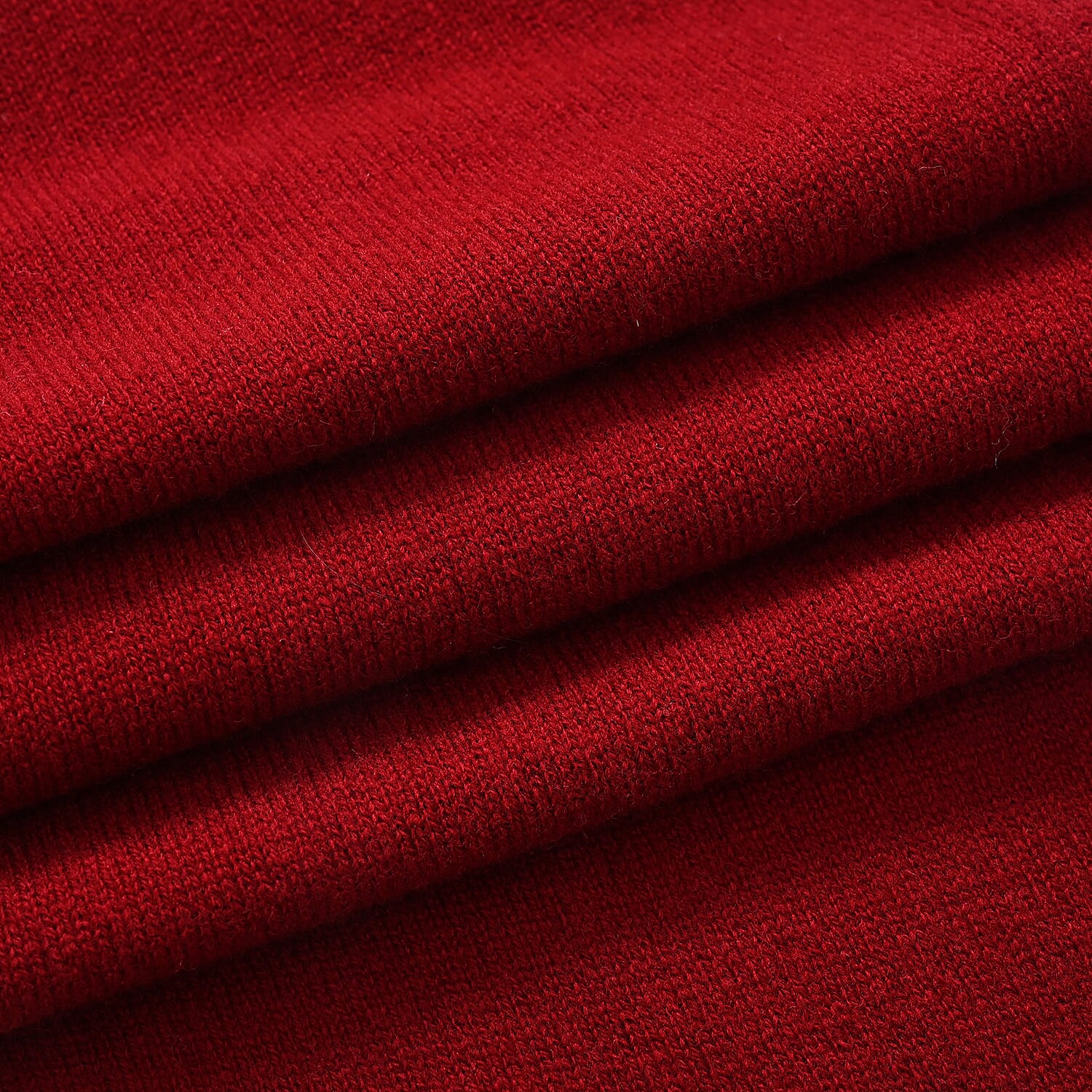 La Marey 100% Super Soft Wool Triangle Neck Scarf (103 x 34cm, One Size) - Red 8355696 7