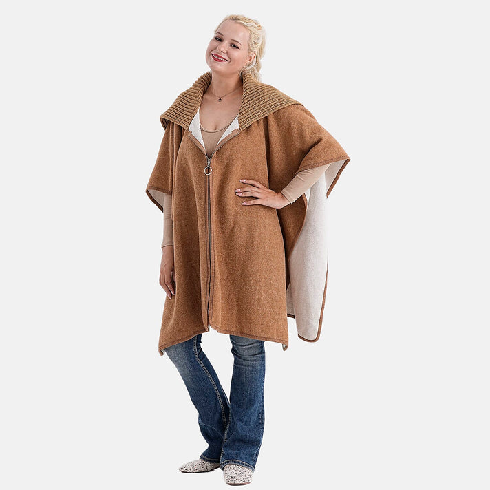 La Marey Zippered Poncho (One Size) - Brown 8204601 1