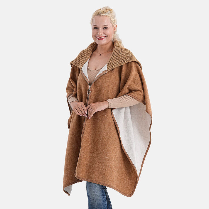 La Marey Zippered Poncho (One Size) - Brown 8204601 2