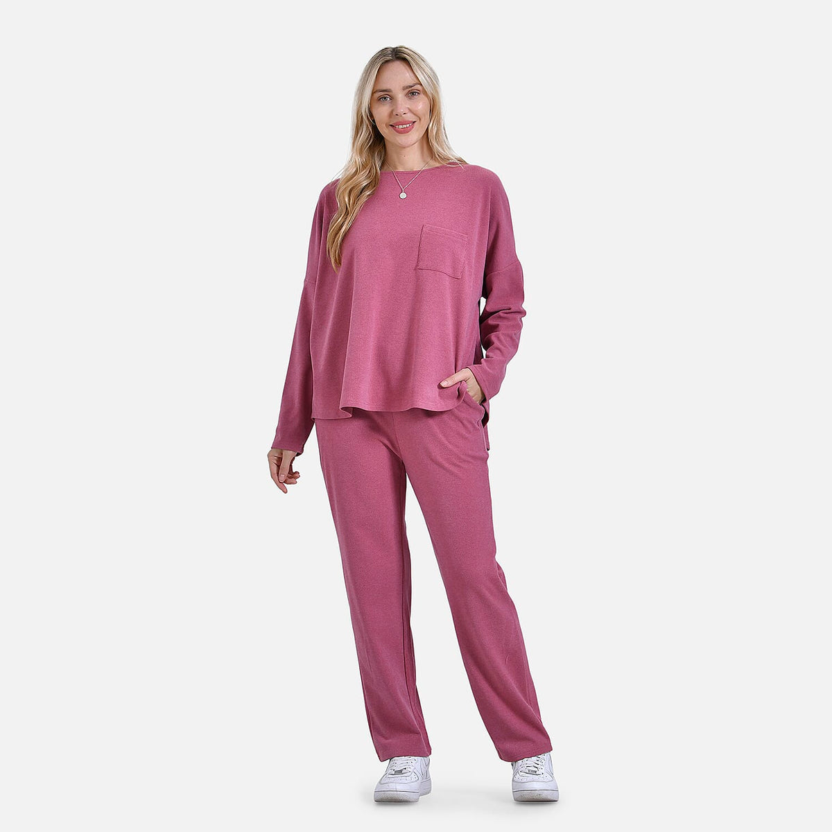 La marey Full-Sleeve with Round Neck Casual top V32534246 0