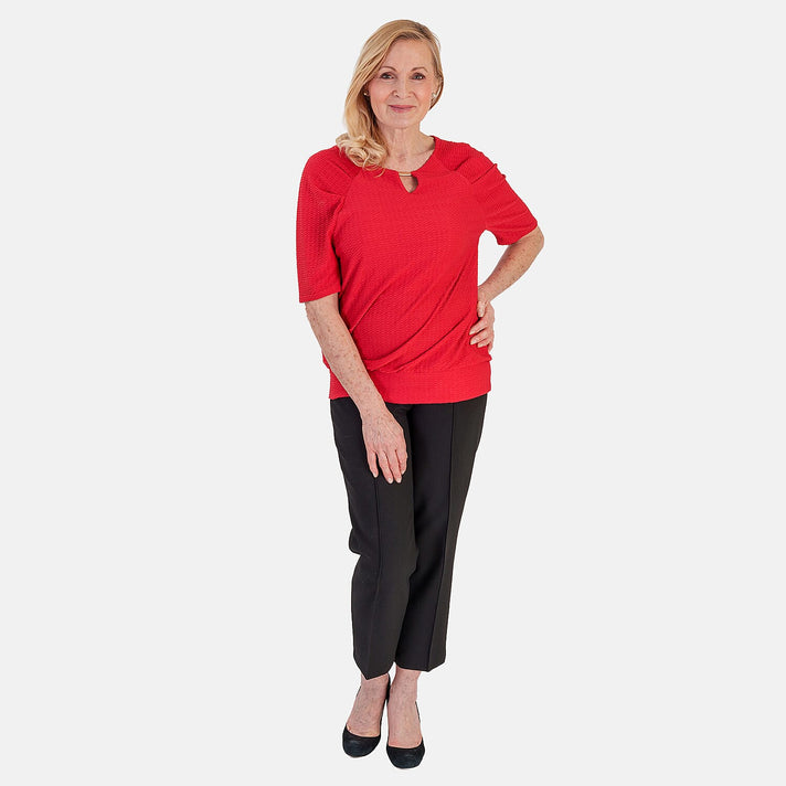 La Marey Textured Key Hole Top (Size 12) - Red 8509680 1