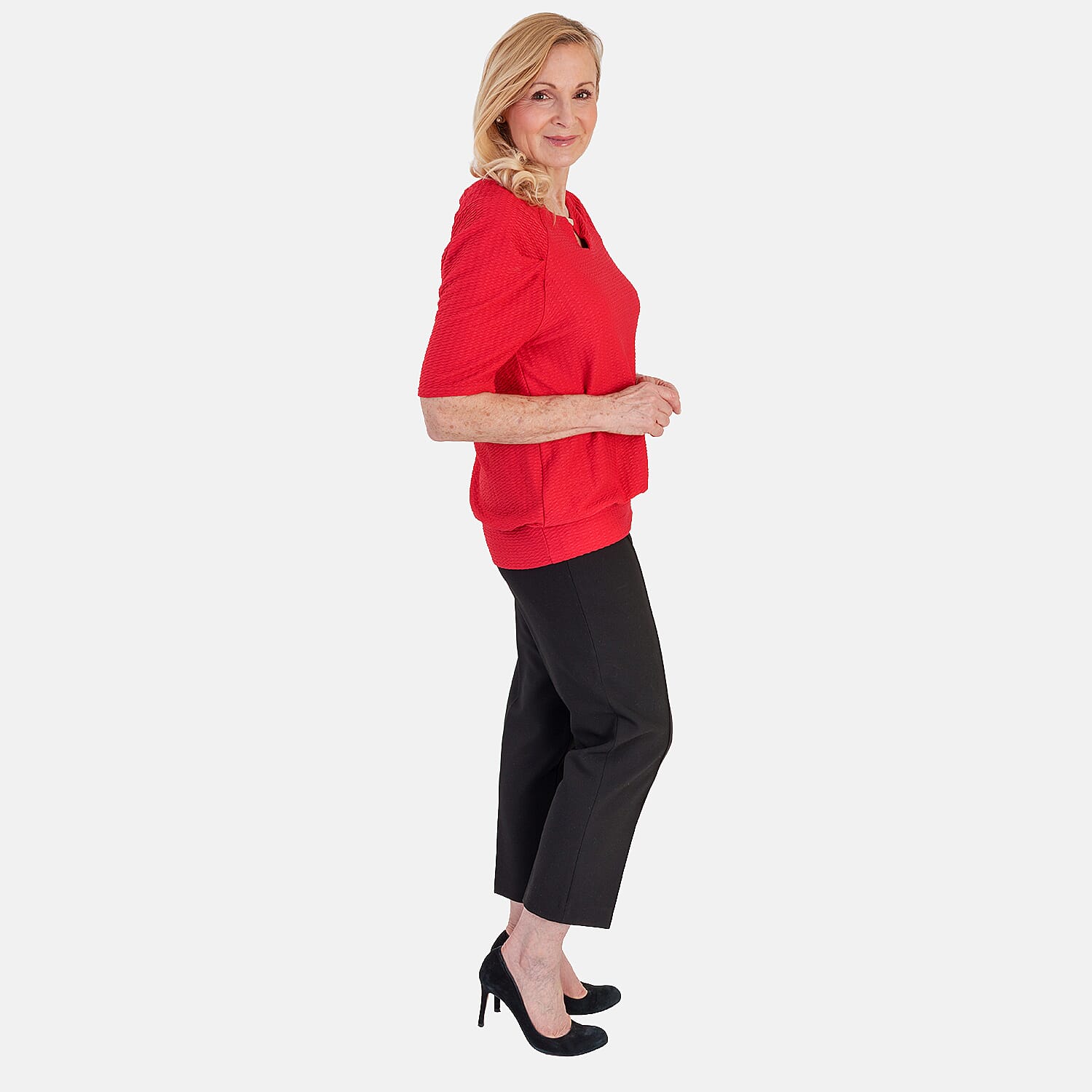 La Marey Textured Key Hole Top (Size 12) - Red 8509680 1