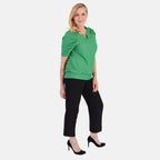 La Marey Textured Key Hole Top (Size 18) - Light Green