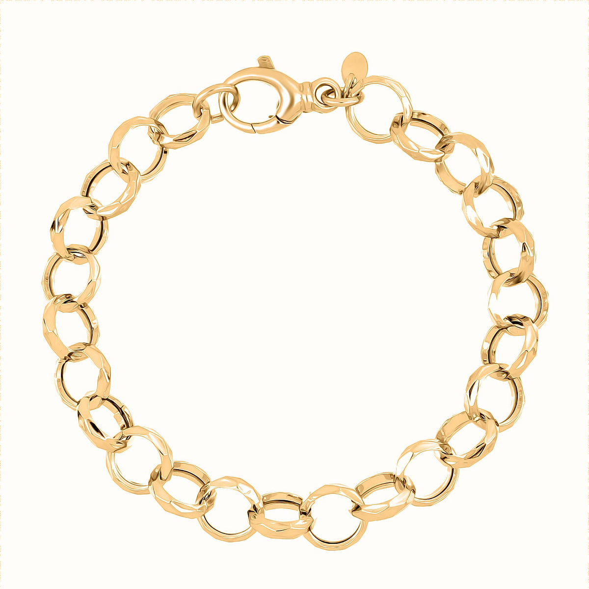 LaBella Fine Italian Jewellery - Handmade Sterling Silver Bracelet (Size - 7.5) with Lobster Clasp in Yellow Gold Plating, Silver Wt. 9.80 Gms. V32709622 0