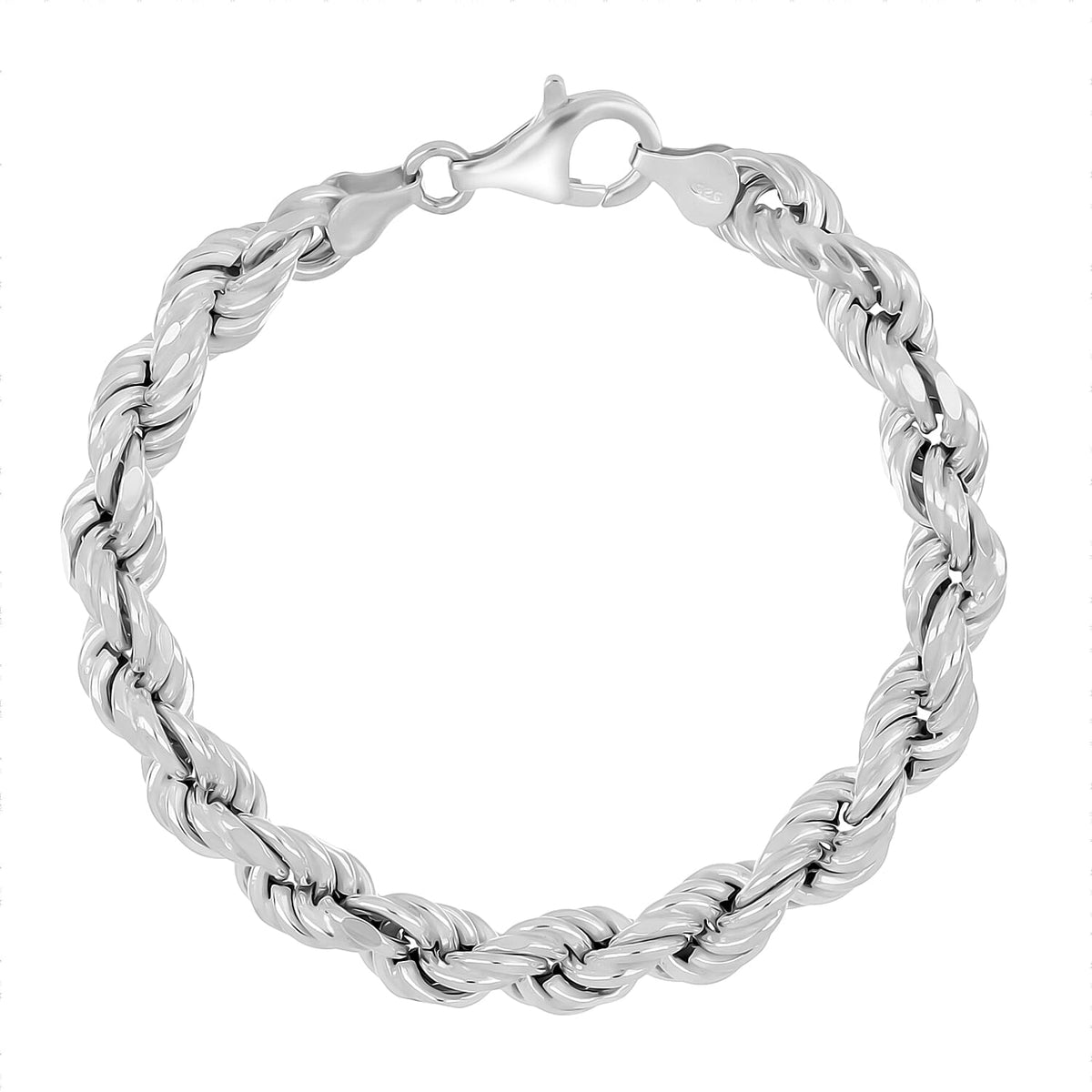 Italian Jewellery - Handmade Sterling Silver Bracelet (Size - 7.5) with Lobster Clasp V32612928 0