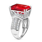 Lab Created Padparadscha Sapphire & Natural Zircon Halo Ring in Platinum Overlay Sterling Silver 12.70 Ct