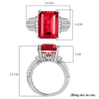 Lab Created Padparadscha Sapphire & Natural Zircon Halo Ring in Platinum Overlay Sterling Silver 12.70 Ct
