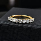 Luxuriant Diamond Lab Grown Diamond (SI-G-H) Half Eternity Ring in 18K Vermeil Yellow Gold Plated Sterling Silver 0.94 Ct.