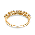 Luxuriant Diamond Lab Grown Diamond (SI-G-H) Half Eternity Ring in 18K Vermeil Yellow Gold Plated Sterling Silver 0.94 Ct.