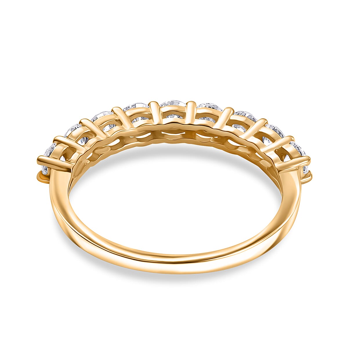 LUXURIANT 1 Ct. Lab Grown Diamond Half Eternity Ring in 18K Vermeil Yellow Gold Plated Sterling Silver (SI-G-H) 8019460 5