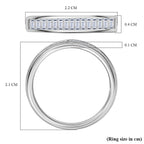 Lab Grown Diamond  Main Stone With Side Stone Ring in Rhodium Overlay Sterling Silver 0.50 ct  0.502  Ct.