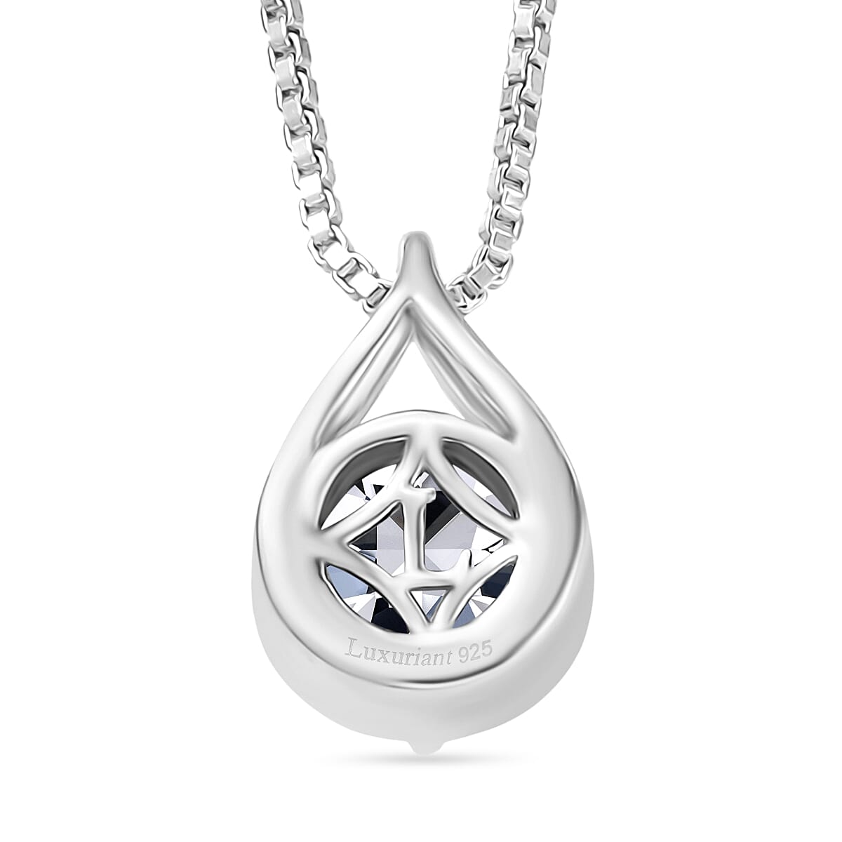 LUXURIANT Lab Grown Diamond Pendant with Cable Chain (Size - 20) in Rhodium Overlay Sterling Silver 1.00 Ct. 4435311 4