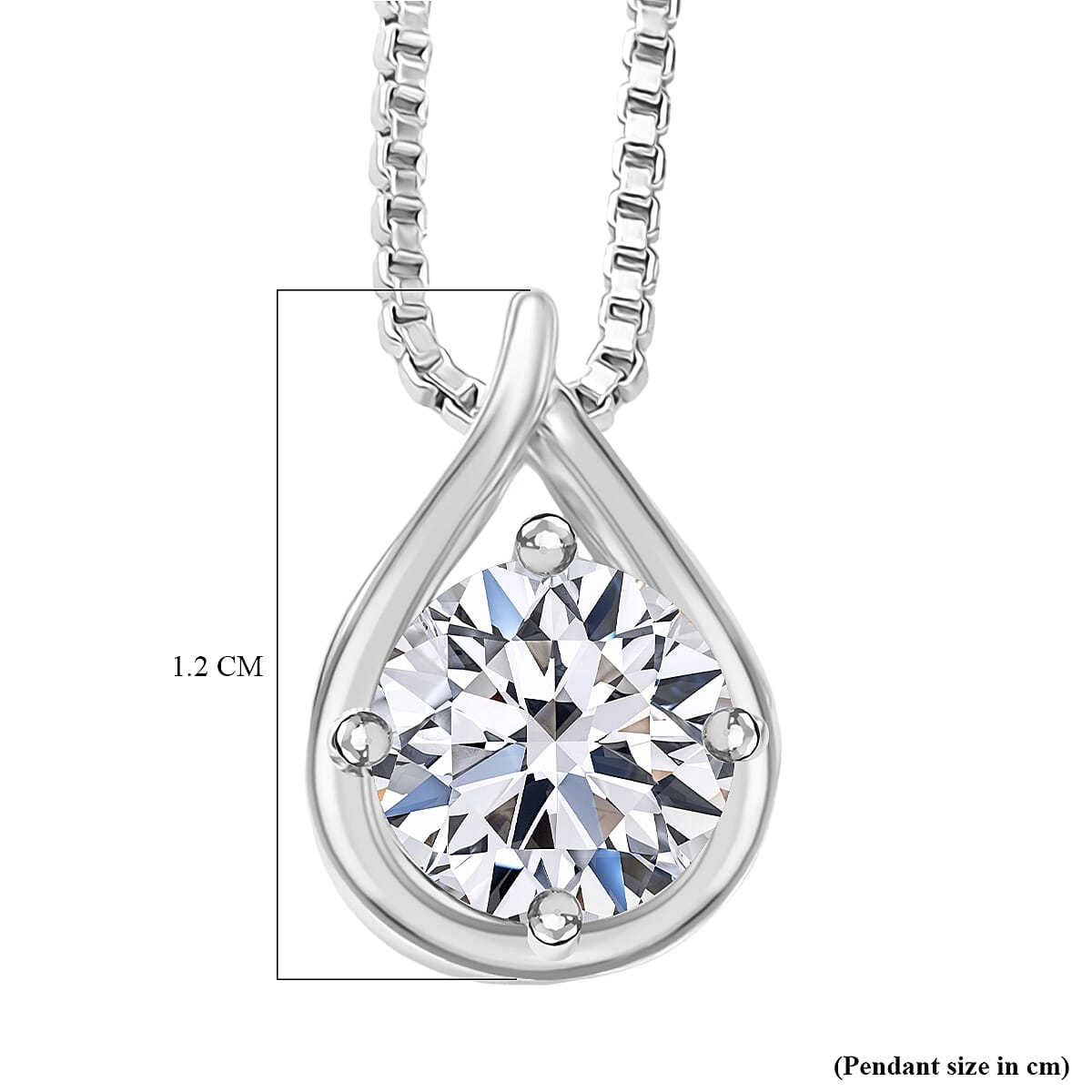 LUXURIANT Lab Grown Diamond Pendant with Cable Chain (Size - 20) in Rhodium Overlay Sterling Silver 1.00 Ct. 4435311 5