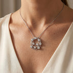 SI-G-H Lab Grown Diamond Bubble Pendant with Chain (Size 18) in Platinum Overlay Sterling Silver
