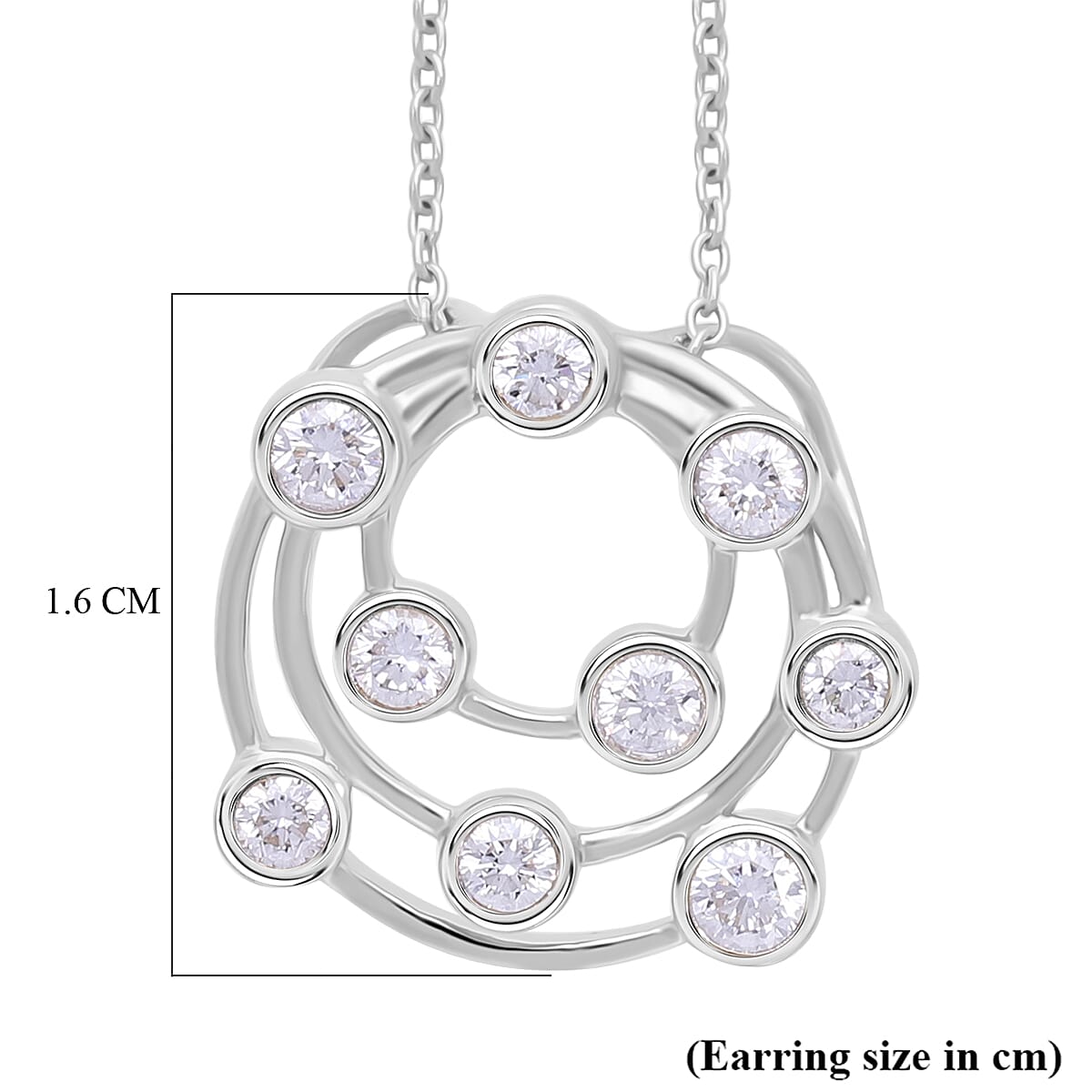 LUXURIANT 0.5 Ct. Lab Grown Diamond Bubble Pendant with Chain (Size 20 Inch) in Platinum Overlay Sterling Silver 4269571 5