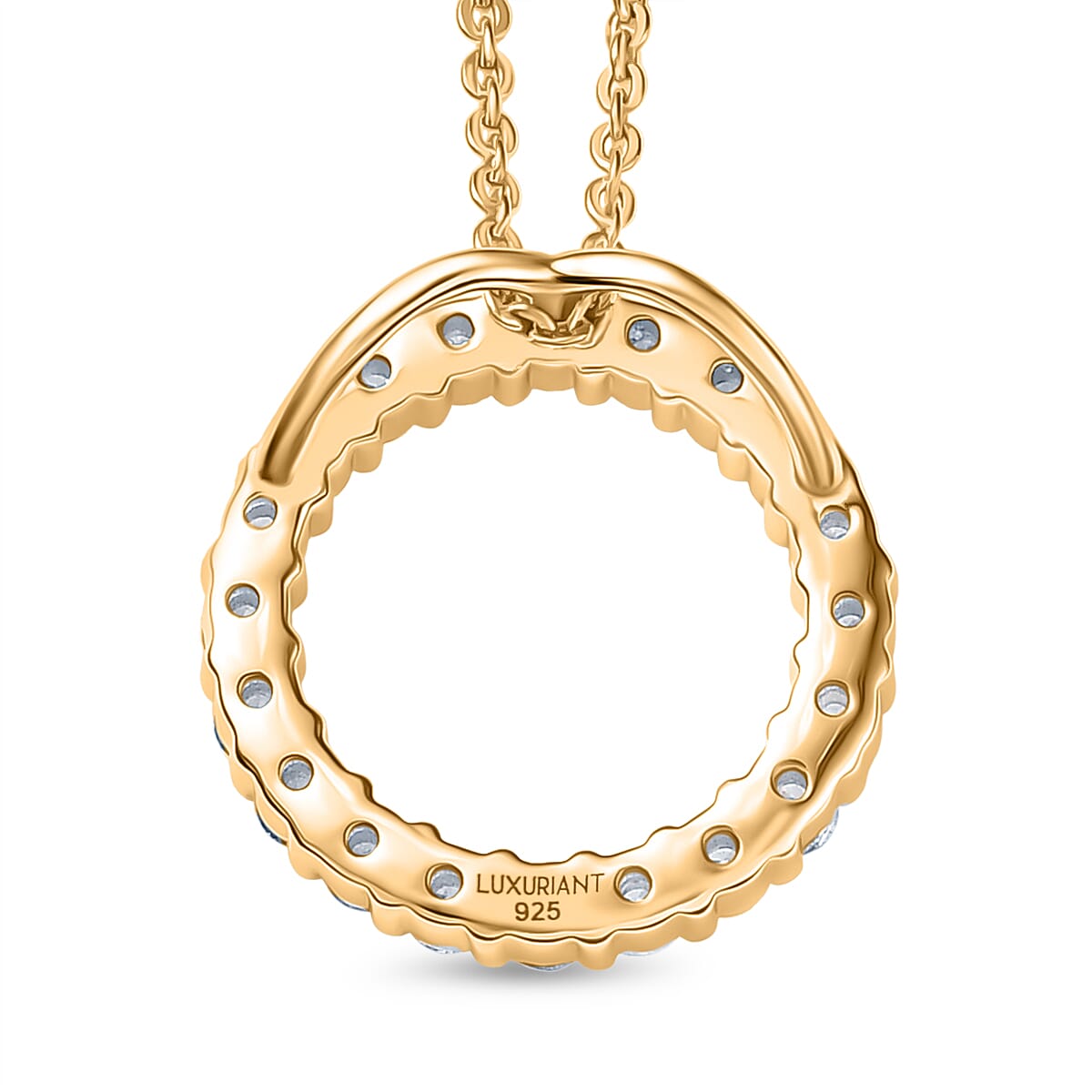 LUXURIANT 0.50 Ct. Lab Grown Diamond Circle of Life Pendant with Chain (Size 20) in 18K Vermeil Yellow Gold Plated Sterling Silver (SI-GH) 4428229 0