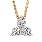 Luxuriant SI-G-H Lab Grown Diamond Trilogy Pendant with Chain (Size 20) in 18K Vermeil Yellow Gold Plated Sterling Silver