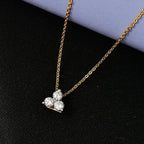 Luxuriant SI-G-H Lab Grown Diamond Trilogy Pendant with Chain (Size 20) in 18K Vermeil Yellow Gold Plated Sterling Silver