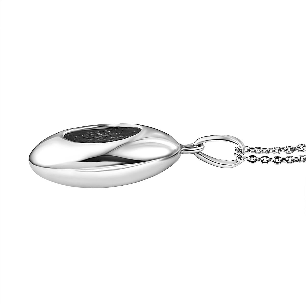 LUXURIANT Lab Grown Diamond Star Oval Shape Pendant with Chain (Size 20) in Rhodium Overlay Sterling Silver 4403048 4