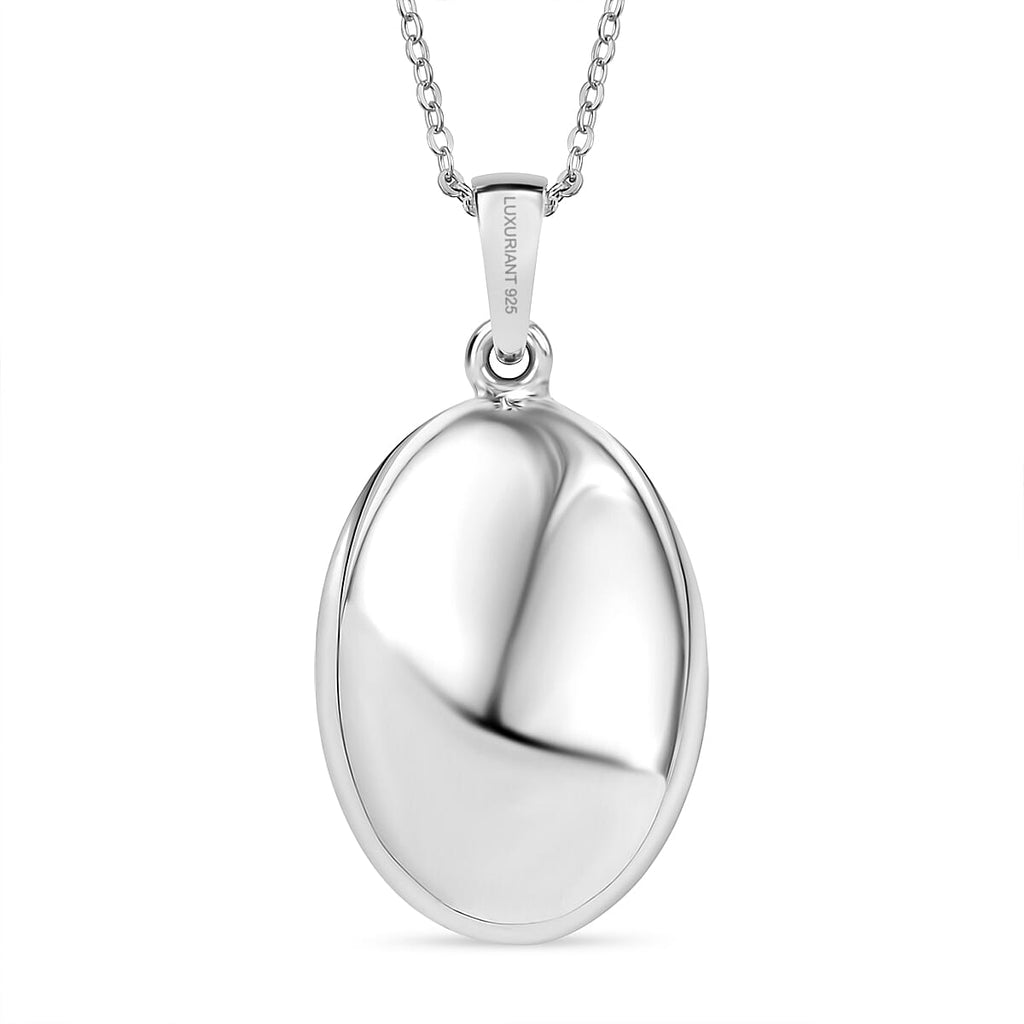 Lab Grown Diamond Star Pendant with Chain (Size 20) in Rhodium Overlay Sterling Silver 0.10 Ct.