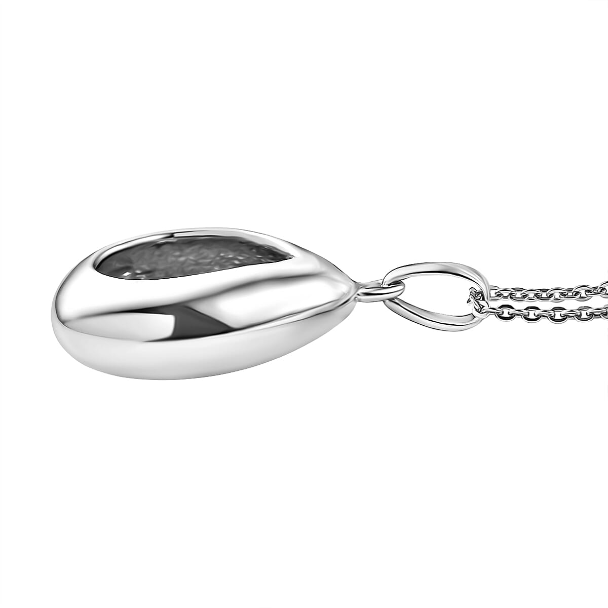 LUXURIANT Lab Grown Diamond Star Pear Shape Pendant with Chain (Size 20) in Rhodium Overlay Sterling Silver 4403049 4