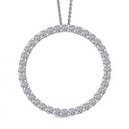 Luxuriant Lab Grown Diamond (SI-GH) Pendant with Chain (Size 20) in Rhodium Overlay Sterling Silver 2.02 Ct.