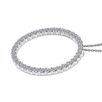 Luxuriant Lab Grown Diamond (SI-GH) Pendant with Chain (Size 20) in Rhodium Overlay Sterling Silver 2.02 Ct.