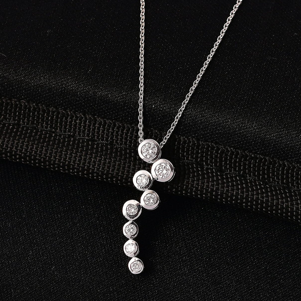 Lab Grown Diamond Pendant with Chain (Size 20) in Rhodium Overlay Sterling Silver 0.39 ct  0.510  Ct. 4436868 3