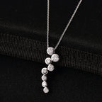 Lab Grown Diamond Pendant with Chain (Size 20) in Rhodium Overlay Sterling Silver 0.39 ct  0.510  Ct.