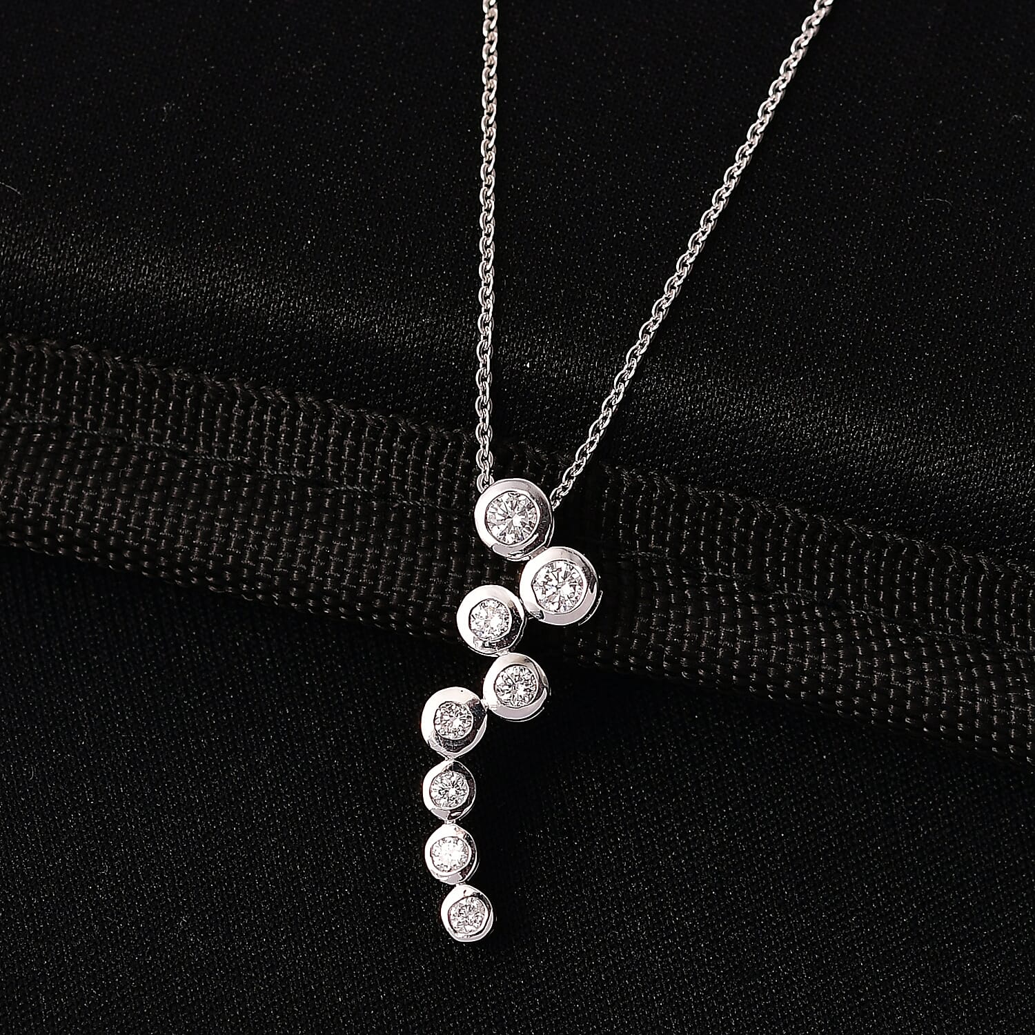 Lab Grown Diamond Pendant with Chain (Size 20) in Rhodium Overlay Sterling Silver 0.39 ct  0.510  Ct. 4436868 3