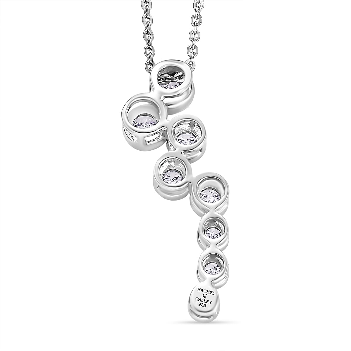 Lab Grown Diamond Pendant with Chain (Size 20) in Rhodium Overlay Sterling Silver 0.39 ct  0.510  Ct. 4436868 5