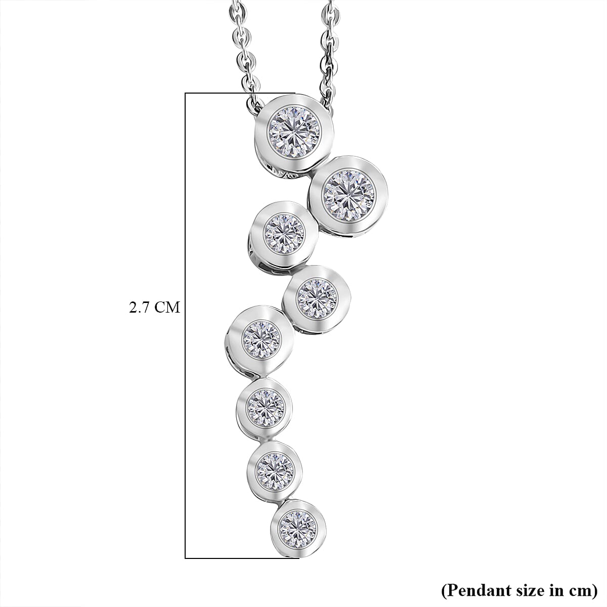 Lab Grown Diamond Pendant with Chain (Size 20) in Rhodium Overlay Sterling Silver 0.39 ct  0.510  Ct. 4436868 6