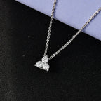 Luxuriant SI-G-H Lab Grown Diamond Trilogy Pendant with Chain (Size 20) in Rhodium Overlay Sterling Silver