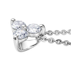Luxuriant SI-G-H Lab Grown Diamond Trilogy Pendant with Chain (Size 20) in Rhodium Overlay Sterling Silver